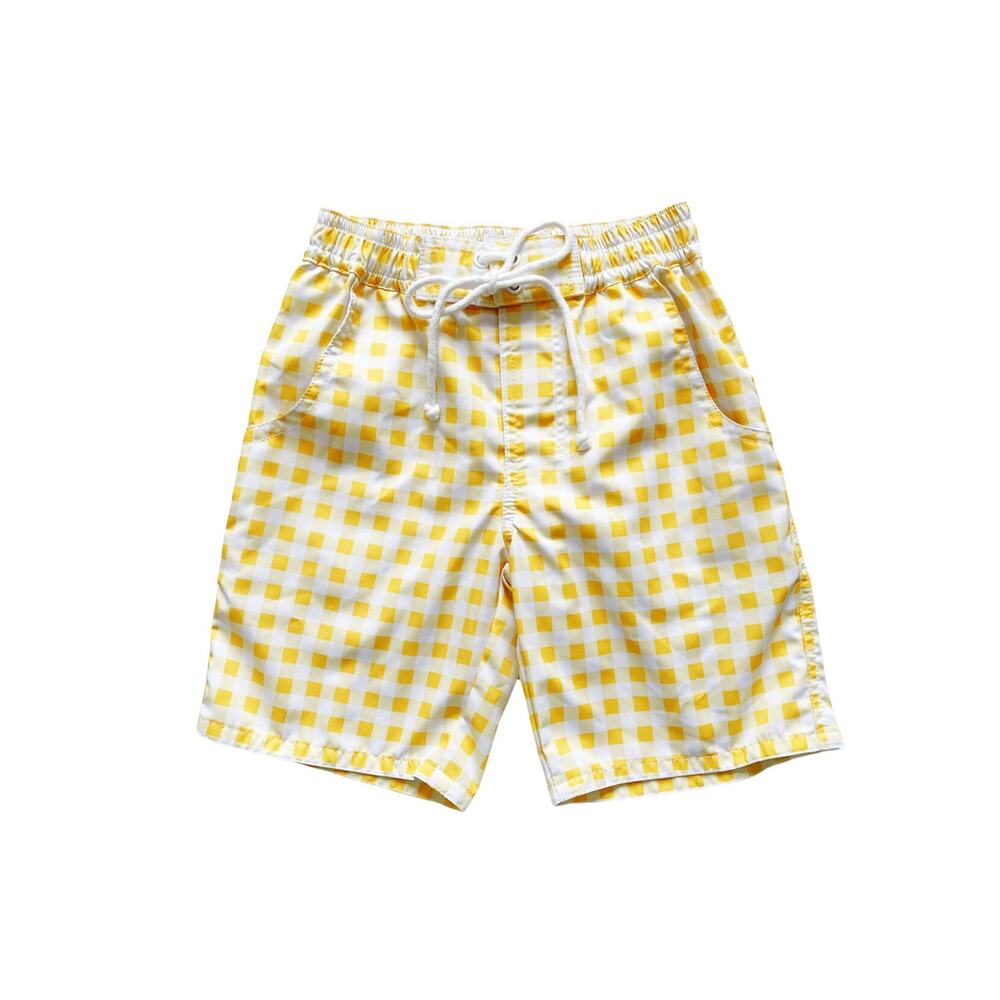Wildling Yellow Gingham Swim Shorts Size 4
